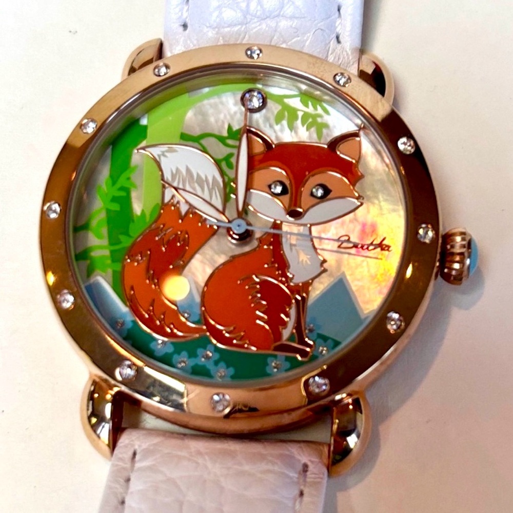 Fox Themed Watch with white Band by Bertha